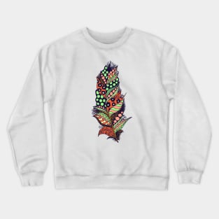 Boho Line Art Zentangle Feather Crewneck Sweatshirt